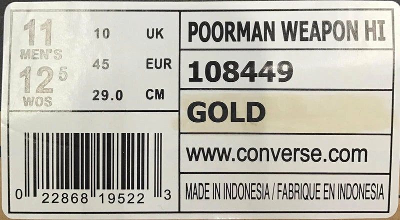 Budget ✨ Converse Poorman Weapon HI Gold 108449 ???? - Image 4