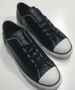 Wholesale ???? Converse Zipper OX Black Leather 113942 ????