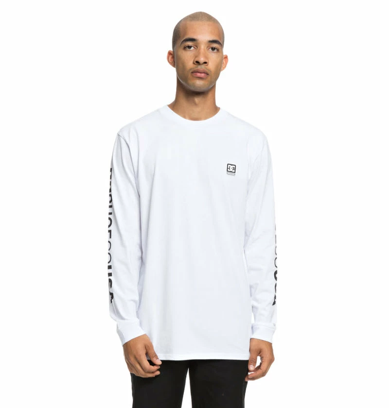Best deal ???? DC ???? Shoes DC Men's Wordarm Taped Long Sleeve T-Shirt Snow White UDYZT03587 ????