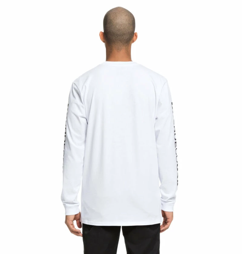 Best deal ???? DC ???? Shoes DC Men's Wordarm Taped Long Sleeve T-Shirt Snow White UDYZT03587 ???? - Image 3