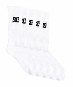 Promo ???? DC ???? Shoes DC ???? Socks Crew 5 Pair Pack White EDYAA03150 ????
