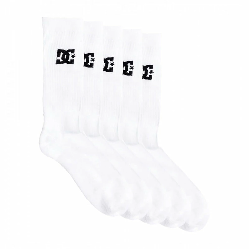 Promo ???? DC ???? Shoes DC ???? Socks Crew 5 Pair Pack White EDYAA03150 ????