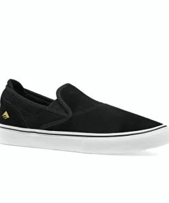 Buy ???? Famous Rock Shop Emerica Wino G6 Slip On 6101000111 Black White Gold Mens ????