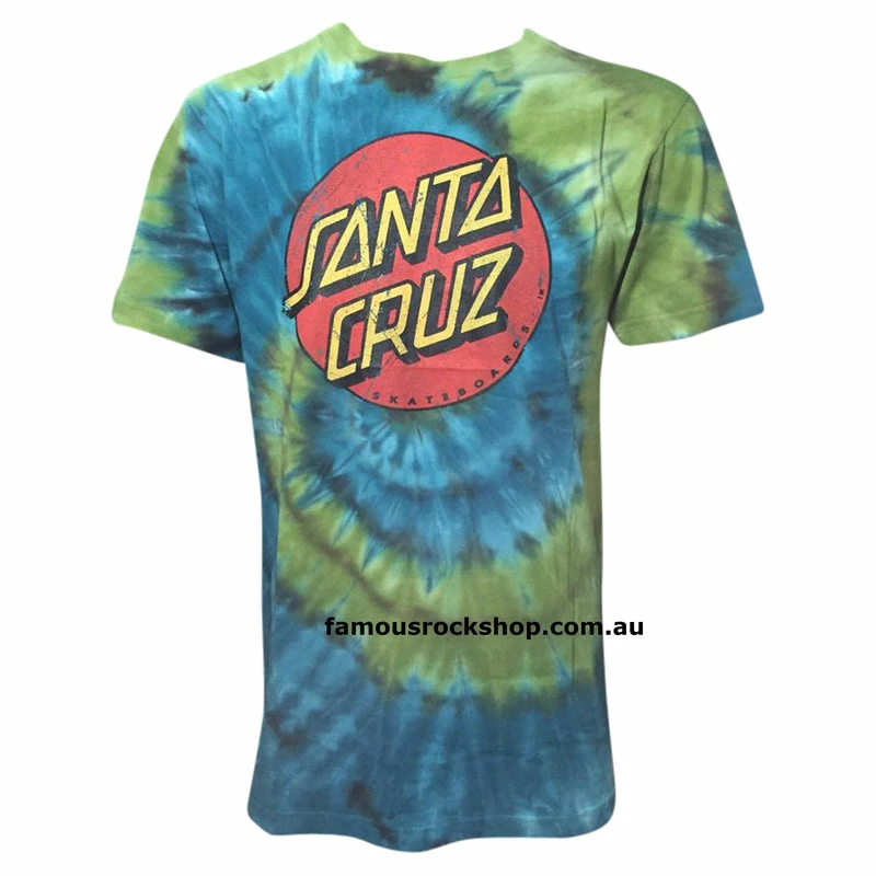 Cheapest ⌛ Santa Cruz Vintage Dot Tie Dye Tee Grunge ⌛