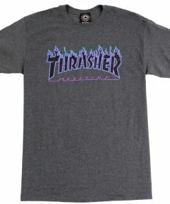 Brand new ✨ Thrasher Flame Logo T-Shirt Dark Heather 110289 ????
