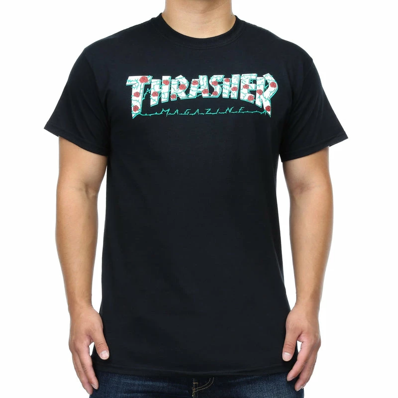 Flash Sale ???? Thrasher Roses Tee Black ????