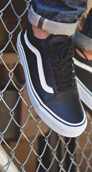 Buy ???? Vans Old Skool (Classic Tumble) Black True White- Leather ⭐