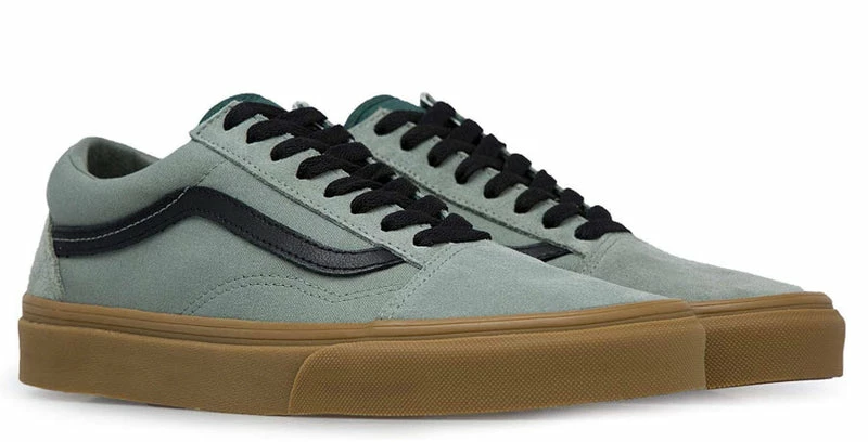 Outlet ???? Vans Old Skool Gum Shadow Grey Trekking Green Canvas & Suede Skate ???? Shoe ???? - Image 3
