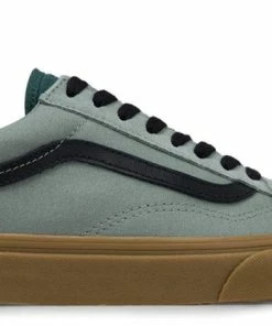 Outlet ???? Vans Old Skool Gum Shadow Grey Trekking Green Canvas & Suede Skate ???? Shoe ????