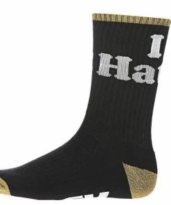 Hot Sale ❤️ DGK 'Haters' Crew ???? Socks Single Pair - Black/Gold ⭐