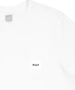 Cheapest ❤️ Huf Box Logo Pocket Tee White ???? -The Hundreds Shop huf box logo pocket tee 3 800x