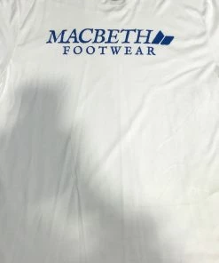 Promo ⌛ Macbeth Vintage Logo White And Blue Men's Tee ????