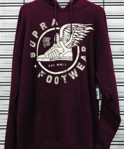 Cheapest ???? Supra Footwear Flying ???? Shoe Men's Maroon Hoodie ????
