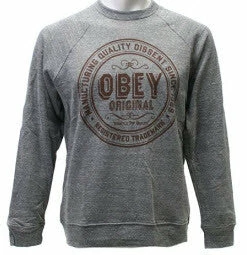Best Pirce ???? Obey Strictly Top Quality Heather Grey Crew Neck ????
