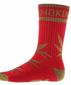 Best Sale ???? DGK 'Stay Smokin' Crew ???? Socks Single Pair - Red/Gold ⭐